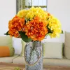 Fleurs décoratives de la soie artificielle Hortengea Bride Bouquet Mariage Home Année Accessoires de décoration pour Vase Plantes Arrangement