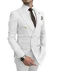 Double Breasted Business Men passar Bourgogne Två stycken Slim Fit High Quality For Wedding Party Prom Man Suits Costume Homme 240326