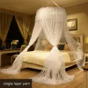 11 couleurs d'été Elgant Hung Dome Mosquito Net pour lit double lit en mailles respirantes Mosquito Net Home Bedroom suspendu décor