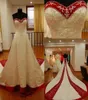 Vestidos de novia de bordado rojo y blanco Vestidos vintage