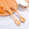 Reliminables couverts 2 PCS Japonais Ustensiles en plastique en bois en bois Spork Spoon Fork Eco-Friendly Kids Mini Child Couvertures