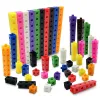 Montessori Rainbow Link Cubes Toys educacionais Conjunto de cartões em caixa Contagem de matemática Learning empilhado Blocks Sensory Games Crianças Toys