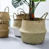 Seagrass Wicker Work Rattan Basketing Hanging Flower Pottor Storage Storage Laundry Basket Cesta Mimbre Home Garden