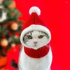 Hondenkleding gebreide jaar Cat Wool Hat Pet Accessoires Soft Winter Red Warm Kerstmis