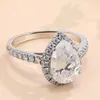 2CT LAB Moissanite Diamond Ring 100 ٪ REAL 925 Sterling Silver Party Band Band Rings for Women Bridal Promise Hight
