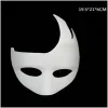 White Party Masks Omålat Face Plain/Blank Paper PP Mask Diy Dancing Christmas Halloween Masquerade 4.23