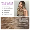 Long Wavy Synthetic Lace Front Hair s MidLength Brown Blonde Ombre for Women Afro Cosplay Daily Heat Resistant 240327