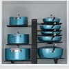 8 Tiers Pan Pot Organizer Rack 3 DIY Metoder Justerbara skåp Pantry Pots Lids Storage Rack Kitchen Organization 240407