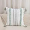 Kudde långvarig kudde Boho Farmhouse Decor Tufted Throw Case med tofsar Bomullslinne Soffa sovrum för modernt