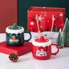 Tassen Untertassen süße Keramik -Tasse Weihnachtsbecher Kaffee Tee Tasse Personalisierte Geschenkideen Thermal Kaffee Set Kawaii Schöne Getränkewaren Küche