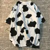 Cow Camouflage Print Woman Tshirts Harajuku Loose Shortsleeved Ladies Tshirt Retro Ins Clothing Top Vetement Femme Graphic Top 240402