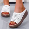 Sandaler kvinnor mjuka botten kil klackar för sommarskor tofflor plattform zapatos mujeres elegant häl