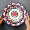 Figurine decorative dipinto a mano creativo Piatto di colore piatto di ceramica per la casa DECO bistecca grande cena occidentale