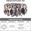 Table Cloth Round Tablecloth Style Floral Paisley Tropical Flowers Red Folk Washable Polyester Cover Decorations