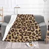 Blankets Leopard Print Novelty Fashion Soft Warm Blanket Cute Girly Modern Abstract Nature Brown Animal Pattern