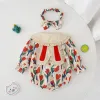 Nouvelle famille d'automne de printemps tenues pour enfants Gilr 1pcs Robe à collier + bodys + coiffures pour bébés sœurs SETS H703