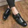 New Original Leather Derby Stylish Munk Shoes Banquet Social Men Famous Brand Business Italy Formal Shoes