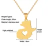 Anhänger Halskette Sonya Guatemala Map Halskette für Frauen/Männer Edelstahl Goldfarbe Schmuck von