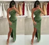 Sexy zeemeermin avondjarig jurk voor vrouwen 2024 One Shoulder Beadings gesplitst formele prom feestjurk gewaad de soiree