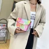 Shoulder Bags Gradient Color Cloud Mist Lock Chain Small Square Bag Crossbody Phone Fashionable Purses Lipstick Satchels