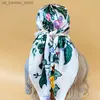 Sjaals 2023 Luxe zonnebrandcrème Silk Hijab Dames Nieuw 90x90cm Beach Scarves Fashion The Four Seasons Shawls Popular Design Square HeadScarf240409