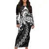 Abiti casual Polinesia Tribal Fijian Totem Tattoo Fiji Stampe 2024 Abito più taglia estate Luxury Robe Femme Womens Boho Beach