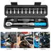 15 pcs Drehmomentschlüssel Set 1/4 "2-24nm 5-25 Nm Fahrrad Drehmomentschlüssel Allen Key Tool Sockel Spanner Set Cycling Tool Fahrradreparaturkit