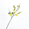 装飾的な花Meiruiのシミュレートフルーツ7ヘッドアップルブランチ屋内装飾緑の植物の花