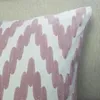 Kudde modern bomullsbroderi dammig rosa sicksackdekorativt fodral vit soffa fåtölj täckning 45x45cm 1 st/parti