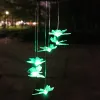 Led Solar Wind Chime Lamp Butterfly Hummingbird Lawn Decorative Lamps IP65 Waterproof Windows Hanging Outdoor Garden Decorations