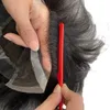 Europeiska jungfruliga mänskliga hårstycken rak 8x10 Q6 Full schweizisk spetsstopp för män