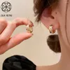 Dangle Earrings Korean Fashion Geometric Round Circle Gold Hoop Vintage Metal Luxury Design Drop Drop Pendientes for Women Jewelry