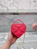 10A Retro Mirror Quality Core Pink Heart Handbag Girl Purse Patent Calfskin Designer Clutch Bag with Box B21