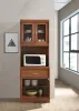 Ample Storage Kitchen Cabinet with 1 Drawer and 1 Large Open Shelf,Sturdy & Durable, plus Space for Microwave, Multiple Colors