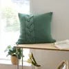 Kissen Yiruio Einfache skandinavische Abdeckung 45 Twist -Design Acrylflausche weiche gestrickte Sofa Bett Couch Stuhl Hülle