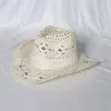 Cappello da cowboy Hollow Paglie Cappello da donna Summer Sun Protection Cap Man Woman Beach Shade Cappelli rotola brima bride