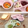 2024 Toddler Baby Dishs Disches Cartoon Carne Shape Assiette de nourriture pour enfants séparés environnementaux Chilet de vaisselle pour la vaisselle Plateau 1.