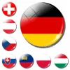 Midden -Europa Nationale vlag 30 mm koelkastmagneet Polen Tsjechische Slowakije Hongarije Duitsland Oostenrijk Zwitserland Liechtenstein -stickers