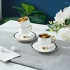 Cups Saucers Creative Bone China Cup and Saucer Set French Afternoon Tea Gold Plated Coffee Sets Modern Home Living Room Desktop