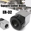 ER40 ER32 ER25正方形のコレットチャックホルダーMayitrブロック用旋盤彫刻マシンスプリングチャックコレットホルダーHex ER32 ER40