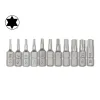 1 pollice T6 T7 T8 T9 T10 T15 Torx Bitto del cacciavite set S2 Acciaio da 1/4 pollice da 6,35 mm Bit di cacciavite elettrico gambo esagonale per utensili elettrici