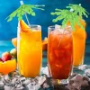 20 / 50pcs Tropical Palm Tree Umbrella Fruit Fruit Drink Cake Dessert Cocktail Pocte de dents Summer Beach Party Mariage Décoration