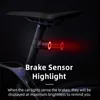 ROCKBROS Smart Brake Bicycle Tail Light MTB Road Seatpost Saddle Bike Rear Light Waterproof USB Charging Cycling Taillight