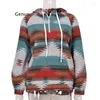 Women's Hoodies European And American Style Autumn 2024 Yarn-Dyed Pattern Hat Rope Zipper V-Neck Sweater Hooded Women