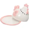 Mugs Easter Tableware Butter Holder Adorable Case Kitchen Dish Lid Box Tray Chicken Ceramics Plate Dinner Plates