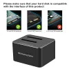 Stations SATA naar USB 3.0 Dual HDD Dock Dual Slot HDD Docking Station Hard Disk 5GBPS -ondersteuning voor alle 2,5 "/3,5" Sata HDD met EU/US Plug