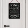 No Soliciting Sign, Funny Sign For Front Door, Home and Business, Aluminum Rust Free 9" x 11", Pre-Drilled Holes,