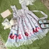 Casual jurken 2024 COSPLAY -stijl Japanse lolita jurk y2k girls aardbei jsk dames harajuku mouwloze schattige vestidos