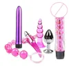 6PCS / Set Bullet Anal plug Silicone Backyard Vibrant Massage Stick Adulte Erotic G-spot Orgasm for Men Women Femmes Couple Sexy Toys