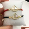 Bracelets de charme 1pcs Tecido à mão Pulseira de veleiro de corda ajustável para mulheres Sucesso Lucky Knot Red Jewelry Gift Friend Drop Deli Dheys